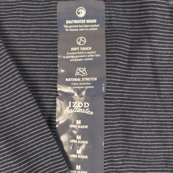 IZOD Saltwater Blue strip  Men’s M Crewneck long sleeve sweatshirt - Picture 4 of 5